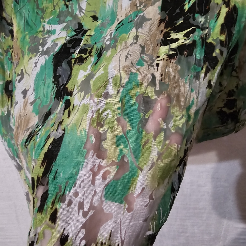 Women's Artsy Basic Button Up Sheer Jacket Size 1… - image 3